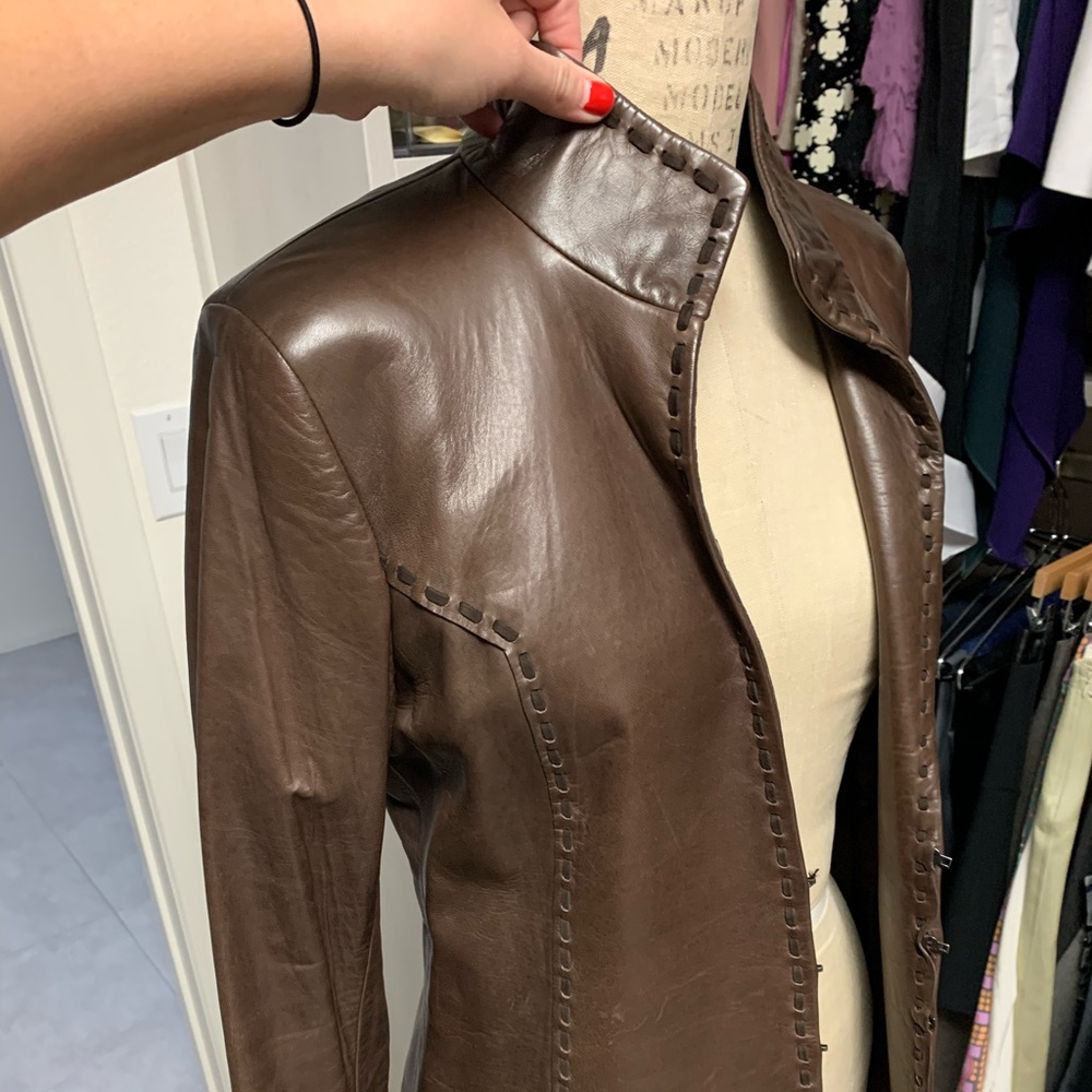 Gabrielle Strenesse lamb nappa leather jacket
